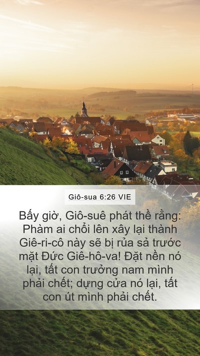 Giô-sua 6:26 VIE Mobile Phone Wallpaper - Bấy giờ, Giô-suê phát thề rằng: Phàm - Mobile Bible Verse Wallpaper
