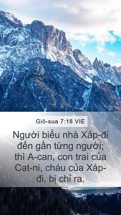 Giô-sua 7:18 VIE Bible Verse Image
