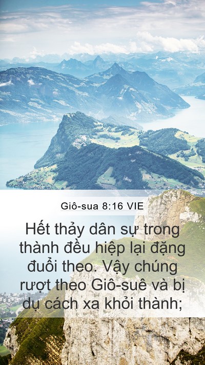 Giô-sua 8:16 VIE Mobile Phone Wallpaper - Hết thảy dân sự trong thành đều hiệp - Mobile Bible Verse Wallpaper