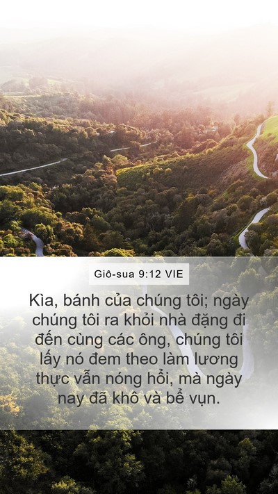 Giô-sua 9:12 VIE Mobile Phone Wallpaper - Kìa, bánh của chúng tôi; ngày chúng tôi - Mobile Bible Verse Wallpaper