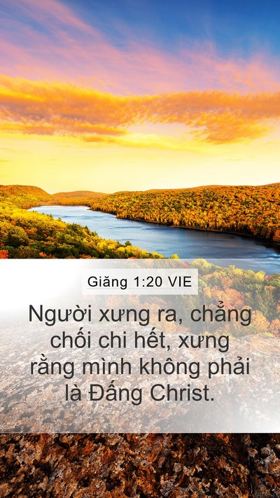 Giăng 1:20 VIE Bible Verse Image