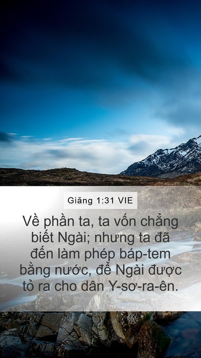 Giăng 1:31 VIE Bible Verse Image