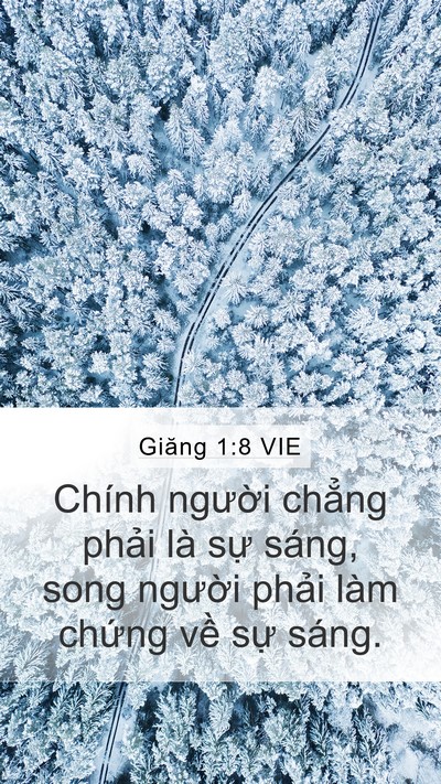 Giăng 1:8 VIE Mobile Phone Wallpaper - Chính người chẳng phải là sự sáng, - Mobile Bible Verse Wallpaper