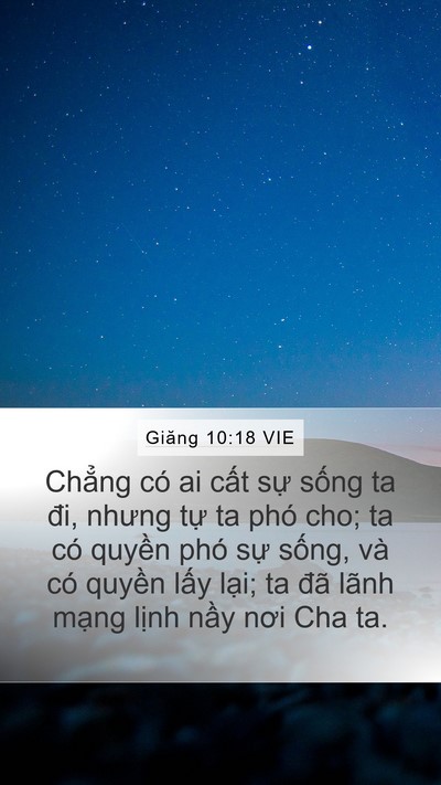Giăng 10:18 VIE Bible Verse Image