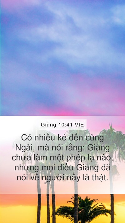 Giăng 10:41 VIE Bible Verse Image