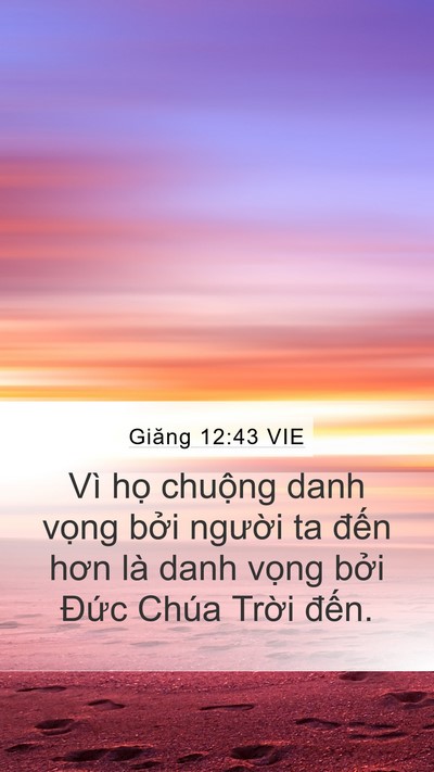 Giăng 12:43 VIE Bible Verse Image