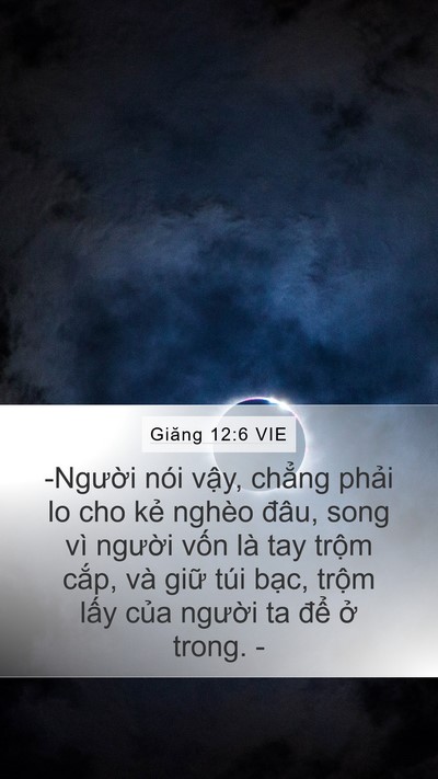Giăng 12:6 VIE Bible Verse Image