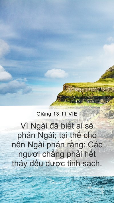 Giăng 13:11 VIE Bible Verse Image