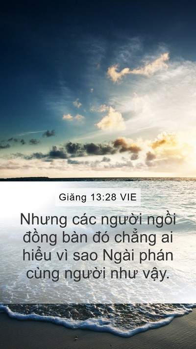 Giăng 13:28 VIE Mobile Phone Wallpaper - Nhưng các người ngồi đồng bàn đó - Mobile Bible Verse Wallpaper