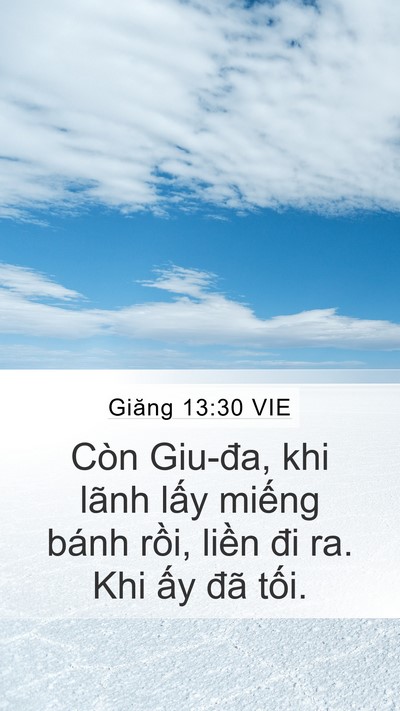 Giăng 13:30 VIE Bible Verse Image
