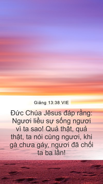 Giăng 13:38 VIE Bible Verse Image