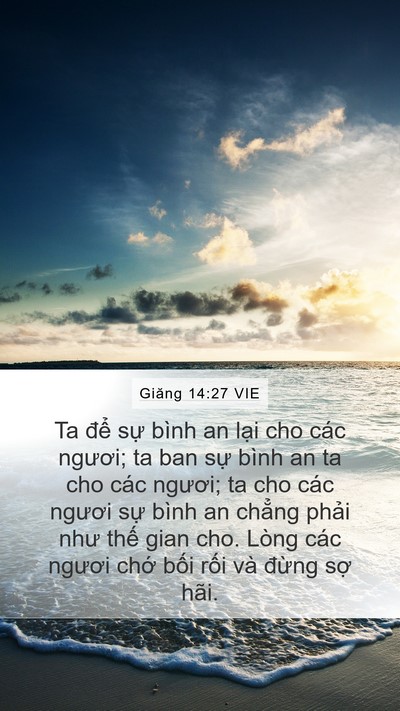 Giăng 14:27 VIE Bible Verse Image
