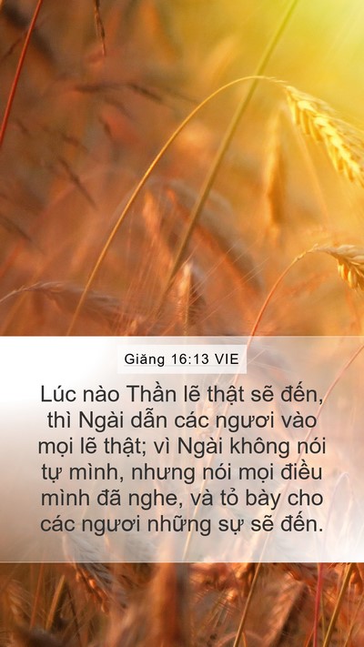Giăng 16:13 VIE Bible Verse Image