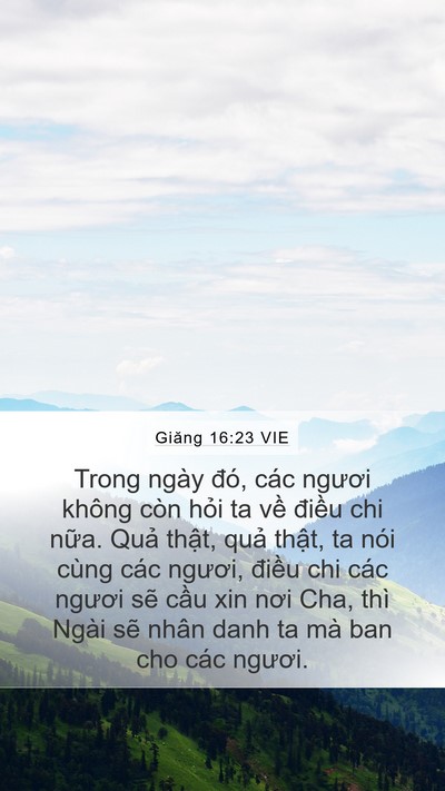 Giăng 16:23 VIE Bible Verse Image