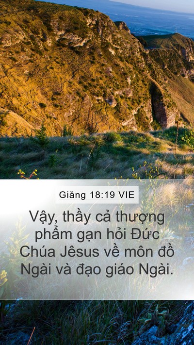 Giăng 18:19 VIE Bible Verse Image