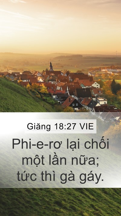 Giăng 18:27 VIE Bible Verse Image