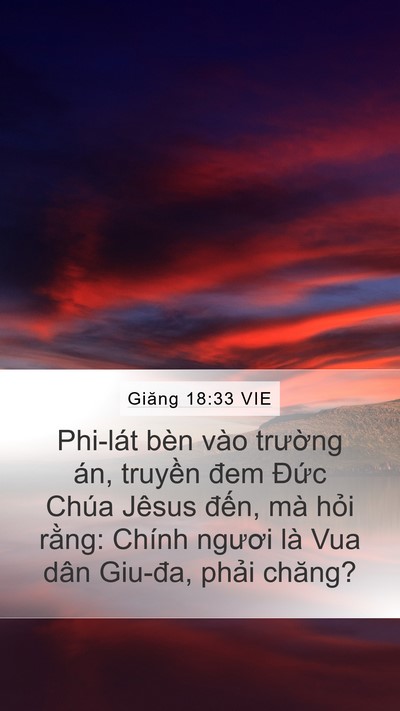 Giăng 18:33 VIE Bible Verse Image