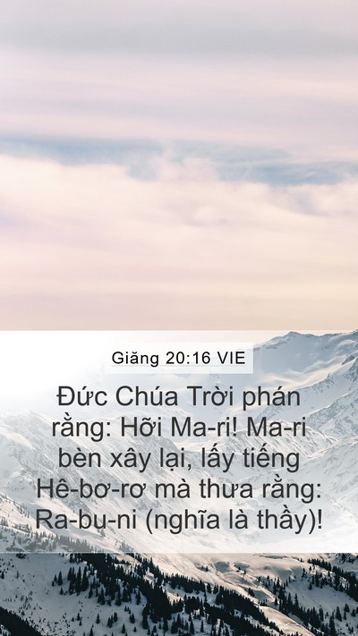 Giăng 20:16 VIE Bible Verse Image