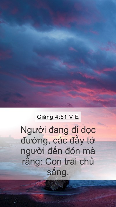 Giăng 4:51 VIE Mobile Phone Wallpaper - Người đang đi dọc đường, các đầy - Mobile Bible Verse Wallpaper