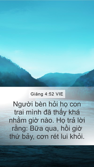 Giăng 4:52 VIE Bible Verse Image