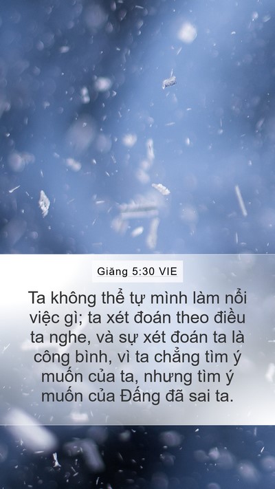 Giăng 5:30 VIE Bible Verse Image