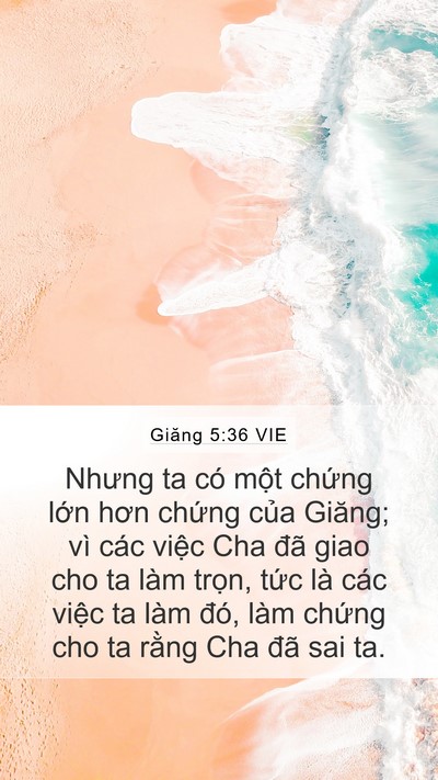 Giăng 5:36 VIE Bible Verse Image