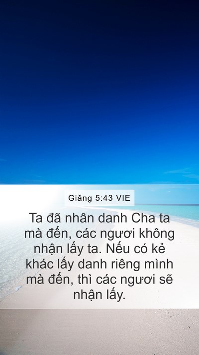 Giăng 5:43 VIE Bible Verse Image
