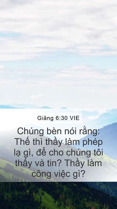Giăng 6:30 VIE Bible Verse Image