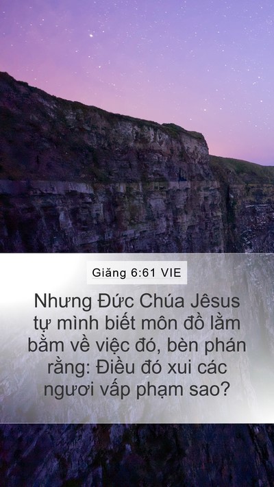 Giăng 6:61 VIE Bible Verse Image