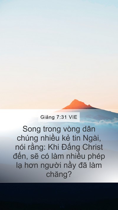 Giăng 7:31 VIE Bible Verse Image