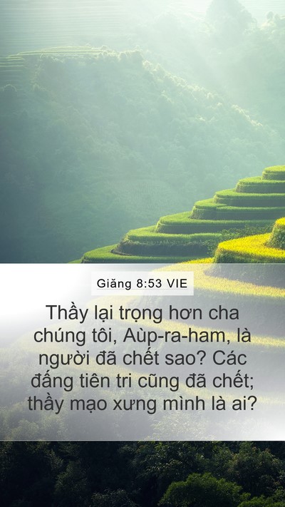 Giăng 8:53 VIE Bible Verse Image