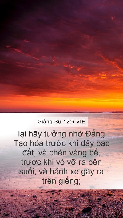Giảng Sư 12:6 VIE Mobile Phone Wallpaper - lại hãy tưởng nhớ Đấng Tạo hóa - Mobile Bible Verse Wallpaper