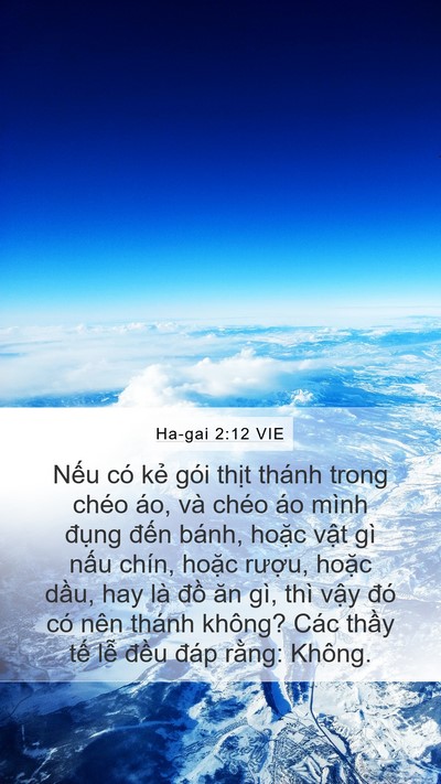 Ha-gai 2:12 VIE Mobile Phone Wallpaper - Nếu có kẻ gói thịt thánh trong chéo - Mobile Bible Verse Wallpaper