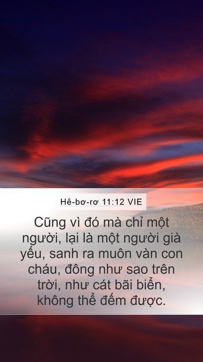 Hê-bơ-rơ 11:12 VIE Mobile Phone Wallpaper - Cũng vì đó mà chỉ một người, lại - Mobile Bible Verse Wallpaper