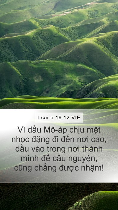 I-sai-a 16:12 VIE Bible Verse Image