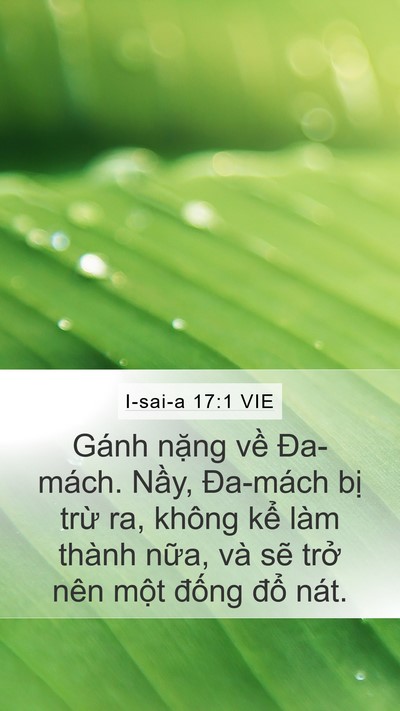 I-sai-a 17:1 VIE Mobile Phone Wallpaper - Gánh nặng về Đa-mách. Nầy, Đa-mách - Mobile Bible Verse Wallpaper
