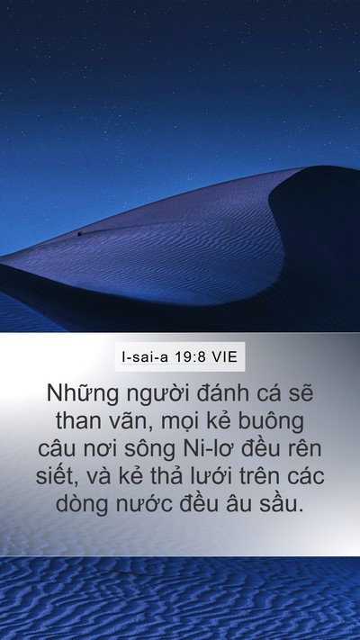 I-sai-a 19:8 VIE Mobile Phone Wallpaper - Những người đánh cá sẽ than vãn, mọi - Mobile Bible Verse Wallpaper