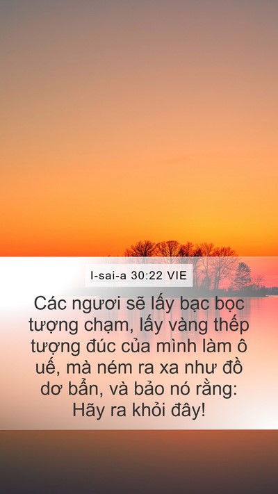 I-sai-a 30:22 VIE Mobile Phone Wallpaper - Các ngươi sẽ lấy bạc bọc tượng - Mobile Bible Verse Wallpaper