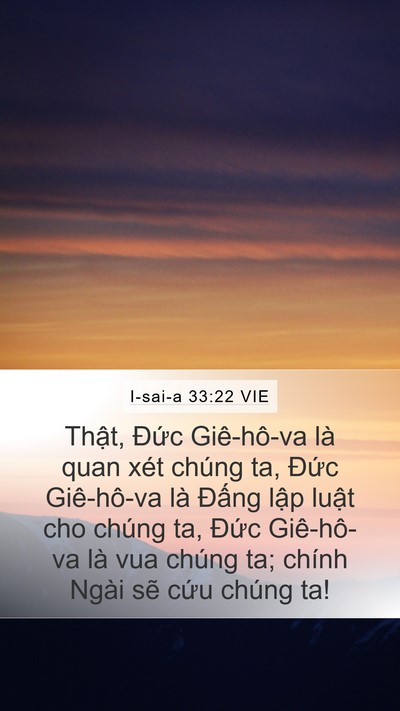 I-sai-a 33:22 VIE Bible Verse Image