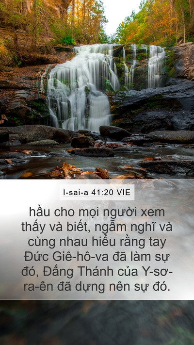 I-sai-a 41:20 VIE Mobile Phone Wallpaper - hầu cho mọi người xem thấy và biết, - Mobile Bible Verse Wallpaper
