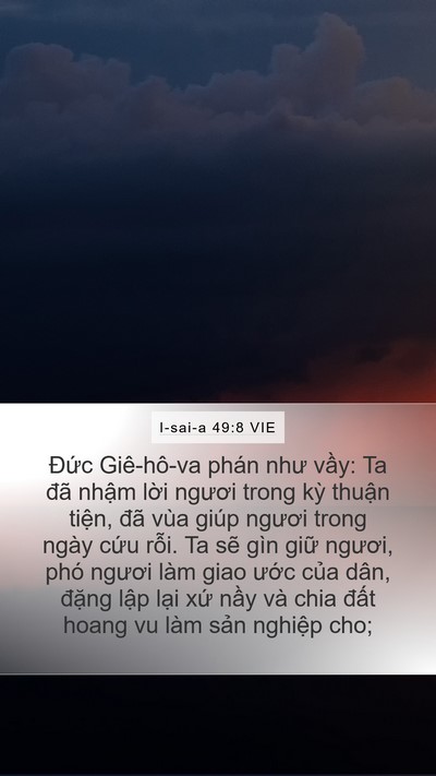 I-sai-a 49:8 VIE Mobile Phone Wallpaper - Đức Giê-hô-va phán như vầy: Ta đã - Mobile Bible Verse Wallpaper