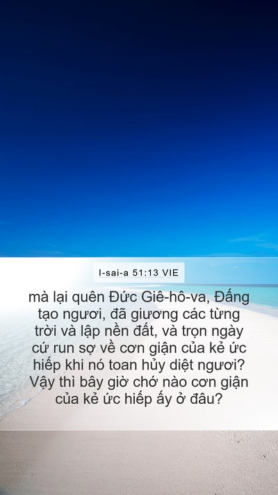 I-sai-a 51:13 VIE Bible Verse Image