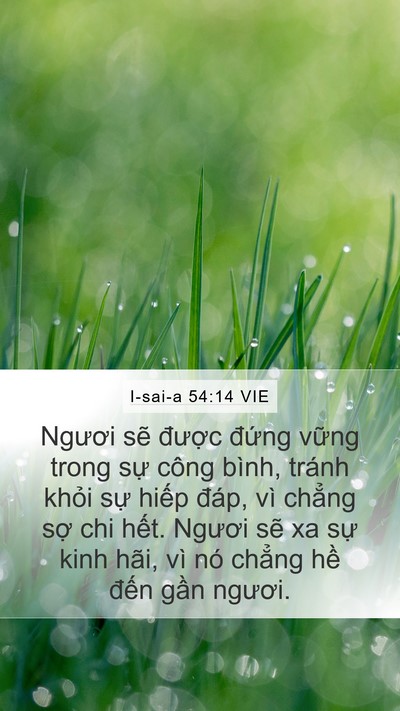 I-sai-a 54:14 VIE Mobile Phone Wallpaper - Ngươi sẽ được đứng vững trong sự - Mobile Bible Verse Wallpaper