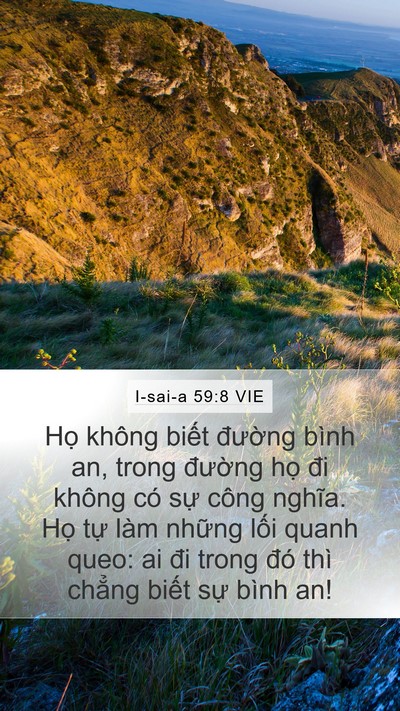 I-sai-a 59:8 VIE Mobile Phone Wallpaper - Họ không biết đường bình an, trong - Mobile Bible Verse Wallpaper