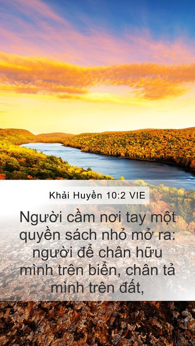 Khải Huyền 10:2 VIE Bible Verse Image