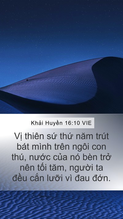 Khải Huyền 16:10 VIE Bible Verse Image