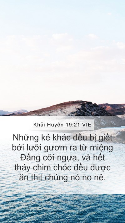 Khải Huyền 19:21 VIE Mobile Phone Wallpaper - Những kẻ khác đều bị giết bởi - Mobile Bible Verse Wallpaper