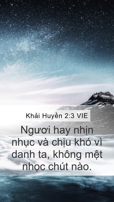 Khải Huyền 2:3 VIE Bible Verse Image