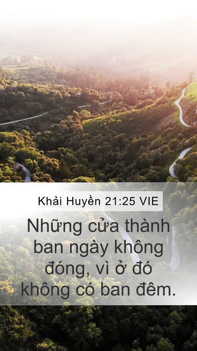 Khải Huyền 21:25 VIE Mobile Phone Wallpaper - Những cửa thành ban ngày không đóng, vì - Mobile Bible Verse Wallpaper