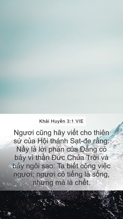 Khải Huyền 3:1 VIE Mobile Phone Wallpaper - Ngươi cũng hãy viết cho thiên sứ của - Mobile Bible Verse Wallpaper